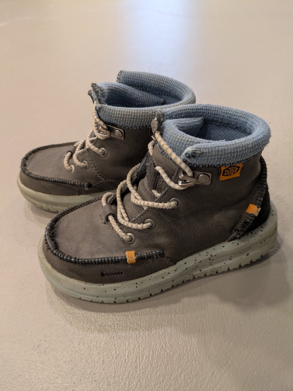 Toddler Hey Dude Boots in Light Blue and Gray